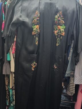 Black Long Sleeve Embroidered Maxi Dress